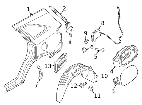 Quarter Panel & Components for 2019 Kia Sorento #0