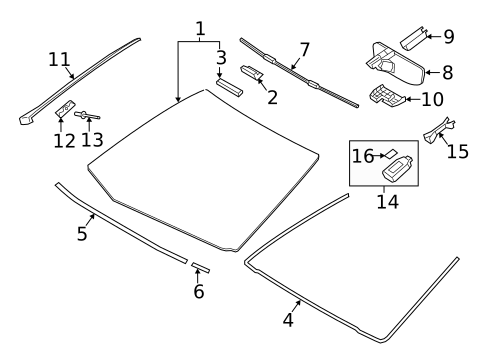 Glass - Windshield for 2017 Lexus RC300 #0