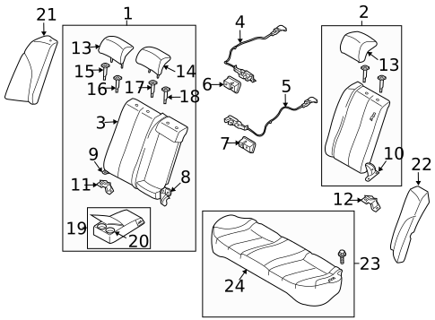 Rear Seat Components for 2010 Kia Optima #0
