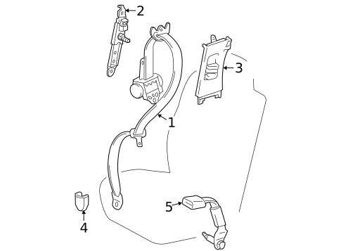 Second Row Seat Belts for 2008 Toyota Sequoia #1