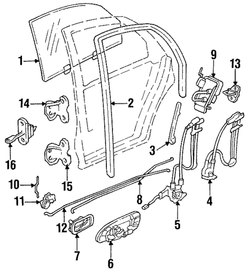 Glass - Rear Door for 1995 Honda Civic #0