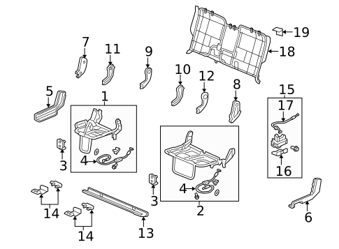 Rear Seat Components for 2023 Honda Ridgeline #0