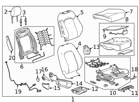 Passenger Seat Components for 2017 Buick Encore #1