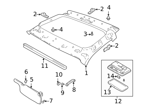 Interior Trim - Roof for 2002 Chevrolet Tracker #1