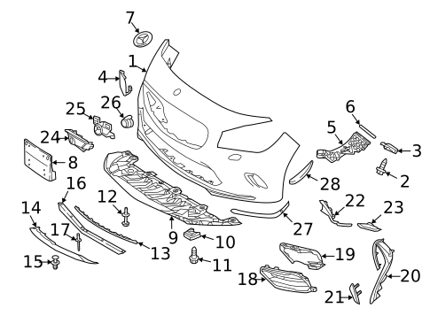 Bumper & Components - Front for 2019 Mercedes-Benz CLA45 AMG #0