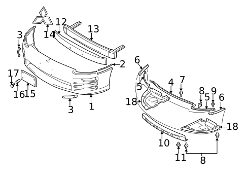 Bumper Assembly for 2003 Mitsubishi Eclipse #0