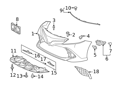 Bumper & Components - Front for 2021 Toyota Camry #0