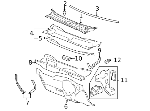 Cowl for 2010 Pontiac G6 #0