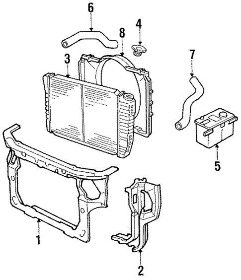 Radiator Support for 1987 Mercury Cougar #0