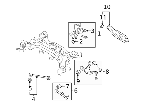 Rear Suspension for 2011 Hyundai Santa Fe #1
