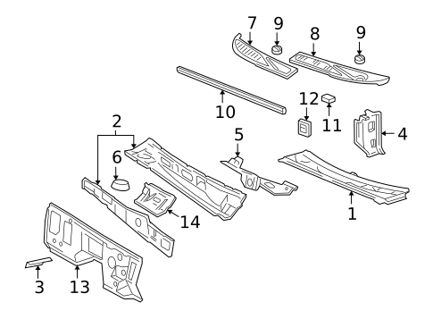 Cowl for 2001 Ford Explorer Sport #0