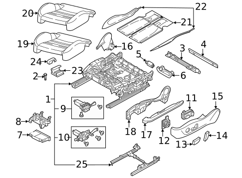 Front Seat Components for 2022 Audi A6 Quattro #8