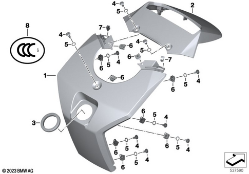 Motorcycle Trim Section, Windshield for 2016 BMW-Motorrad C evolution #11