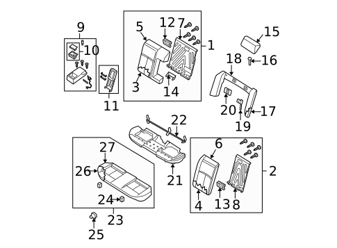 Rear Seat Components for 2014 Nissan Maxima #0