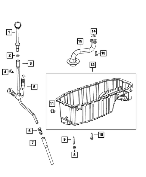 Engine Oiling, Oil Pan and Indicator (Dipstick) for 2015 Fiat 500 #1