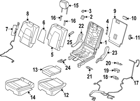 Rear Seat Components for 2024 Porsche Cayenne #1