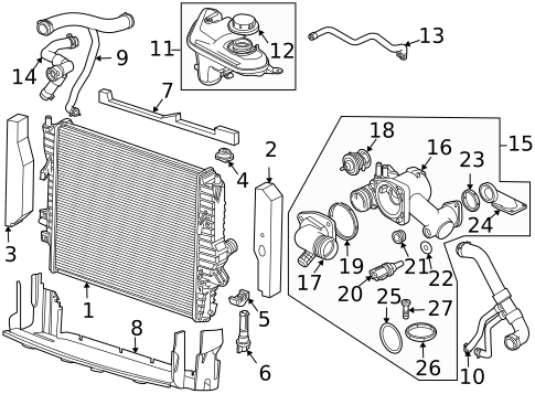 Radiator & Components for 2009 Jaguar XJR #1