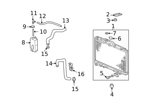 Radiator & Components for 2001 Acura TL #0