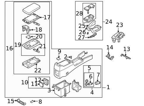 Center Console for 2002 Mazda Millenia #0