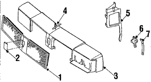 Grille & Components for 1987 Oldsmobile Cutlass Supreme #1
