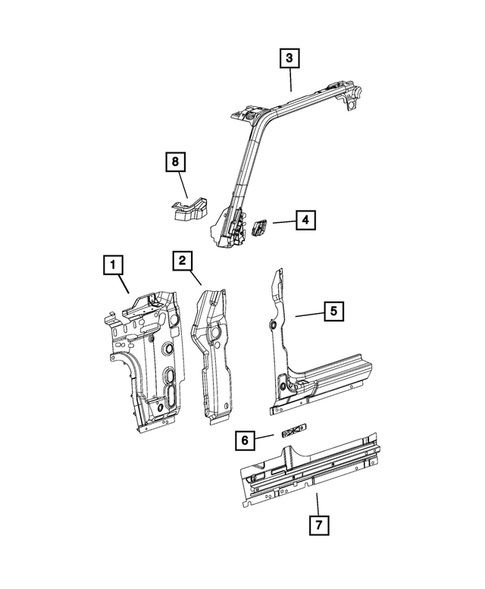 Aperture Panel and Pillar Supports for 2018 Jeep Wrangler #2