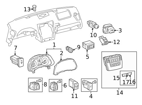 Cluster & Switches for 2013 Lexus IS250 #1