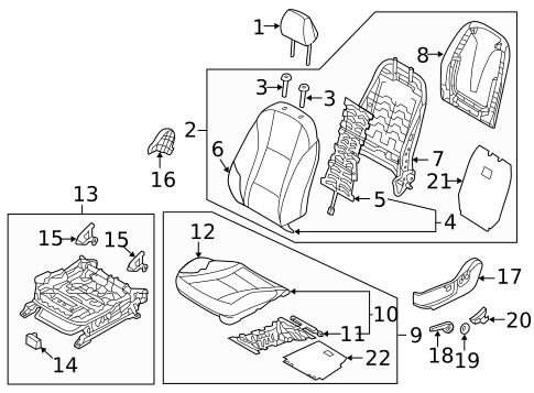 Driver Seat Components for 2014 Hyundai Elantra GT #1