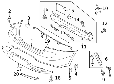 Bumper & Components - Rear for 2016 Kia Rio #1
