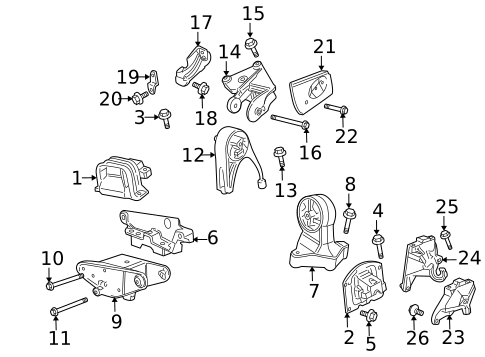 Engine & Trans Mounting for 2005 Dodge Stratus #0
