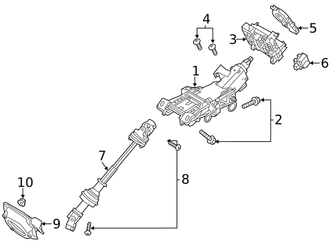 Steering Column Assembly for 2017 Ford Special Service Police Sedan #0