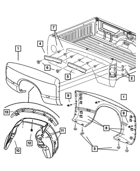 Quarter Panel and Pillar for 2003 Dodge Ram 3500 #1