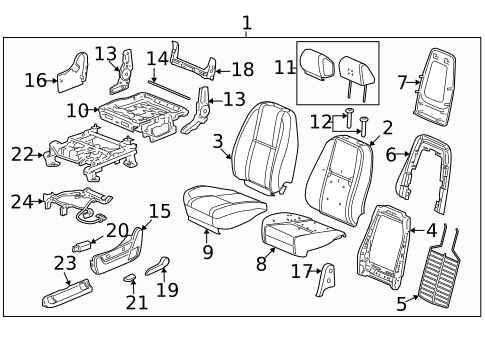 Front Seat Components for 2010 Cadillac Escalade EXT #4
