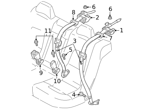 Rear Seat Belts for 2007 Volvo XC70 #0