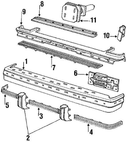 Bumper & Components - Rear for 1985 Mercury Marquis #1
