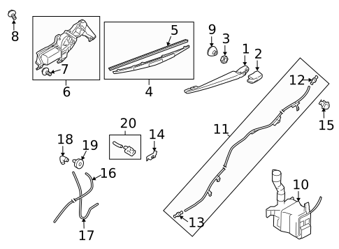 Wiper & Washer Components for 2007 Subaru Outback #1