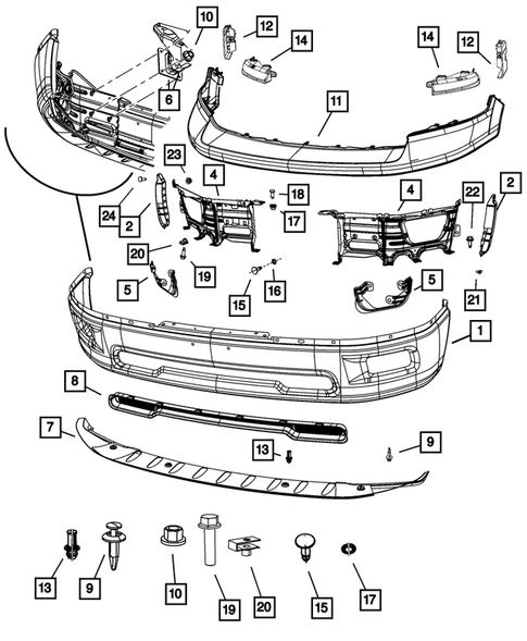 Front Bumper and Fascia for 2009 Dodge Ram 1500 #0