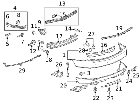Bumper & Components - Rear for 2018 Cadillac XT5 #5