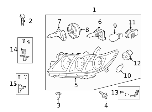 Headlamp Components for 2007 Toyota Camry #2