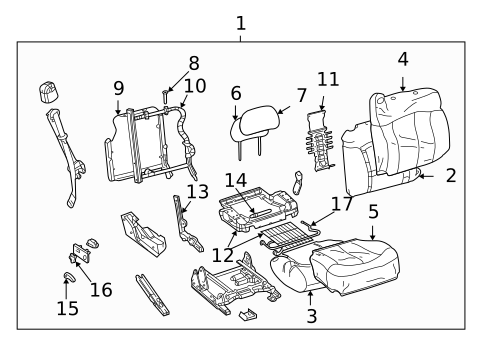 Front Seat Components for 2002 GMC Yukon #3