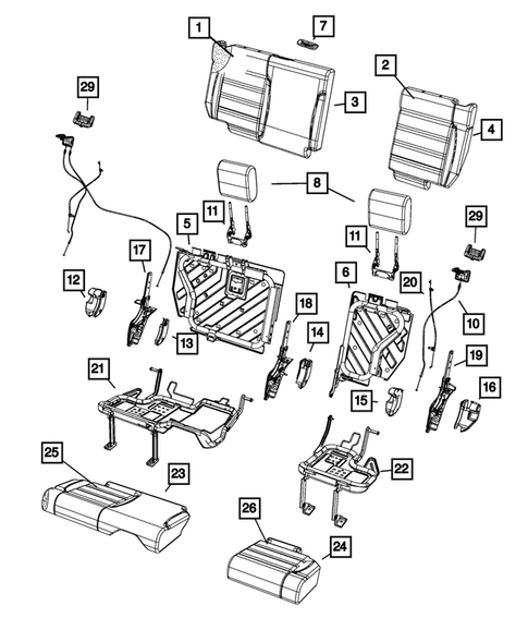 Rear Seats - Second Row for 2012 Jeep Wrangler #3
