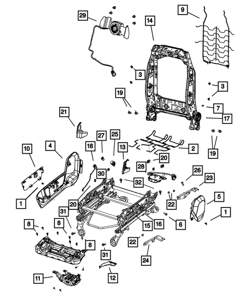 Front Seats - Adjusters, Recliners, Shields and Risers for 2010 Dodge Ram 3500 #1