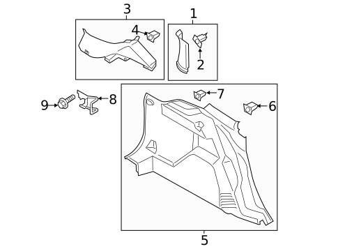 Interior Trim - Quarter Panels for 2016 Ford Escape #1