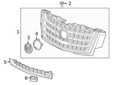 Grille & Components for 2015 Cadillac Escalade #2