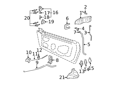 Lock & Hardware for 1998 Chevrolet Cavalier #1