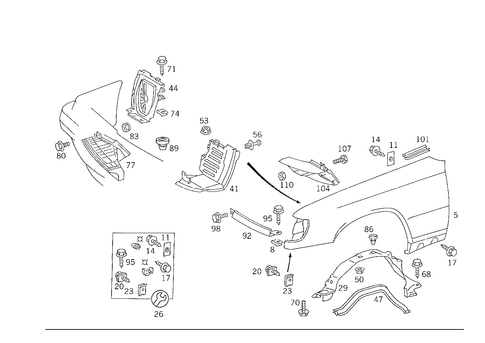 Front Fender for 1988 Mercedes-Benz 300E #1