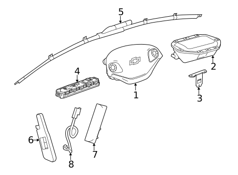 Air Bag Components for 2015 Chevrolet Impala #0