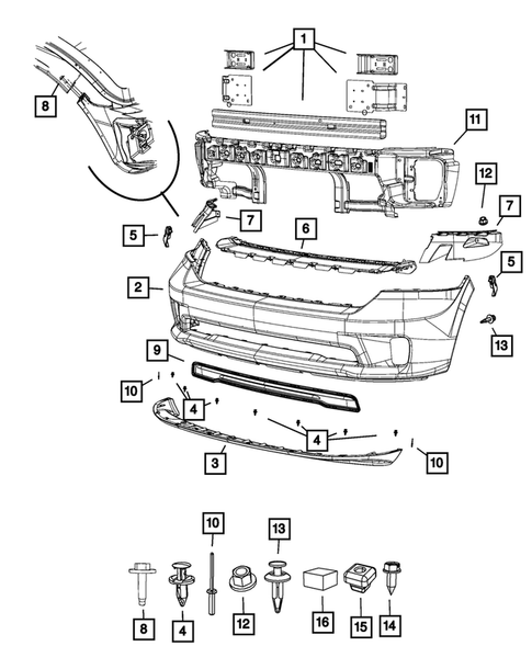 Front Bumper and Fascia for 2013 Ram 1500 #1