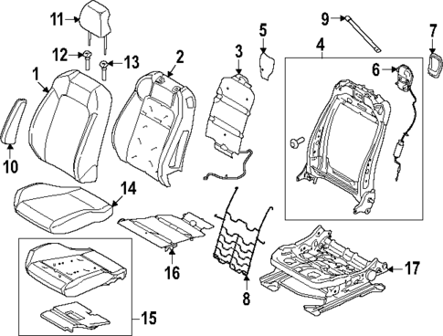 Passenger Seat Components for 2025 Ford Mustang #2