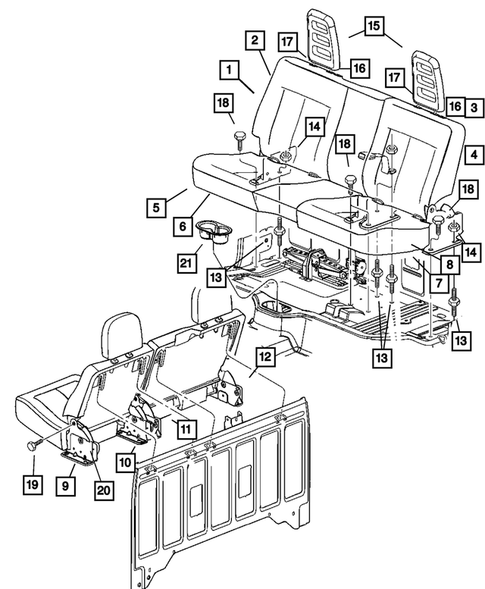 Rear Seats- Folding and Quad for 2005 Dodge Dakota #1