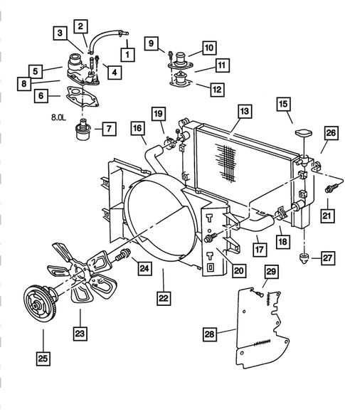 Radiator and Related Parts for 2002 Dodge Ram 3500 #3